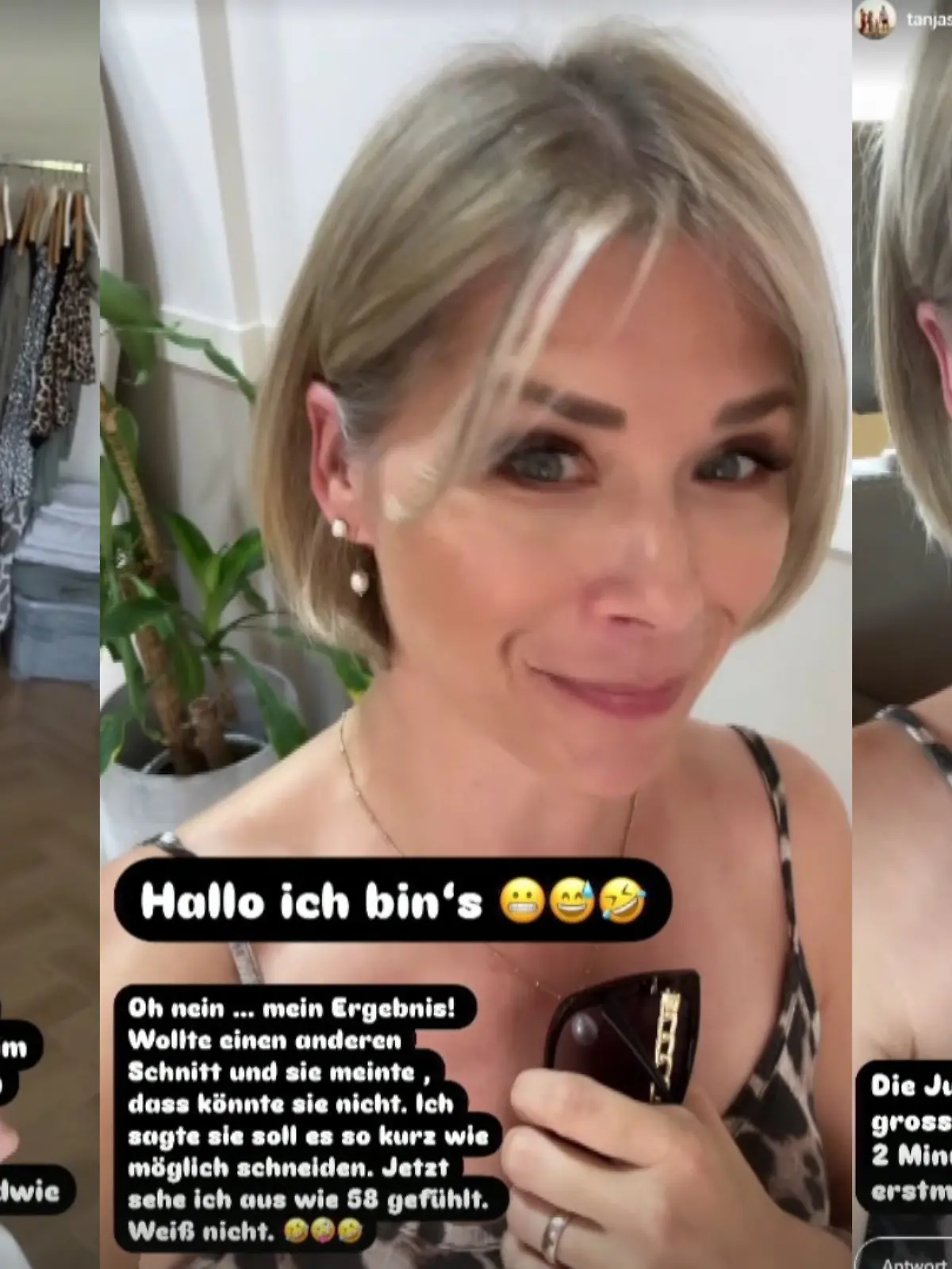 Tanja Szewczenko ist unglücklich mit ihrem neuen Haarschnitt.
