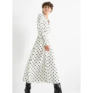 Viskose-Blusenkleid mit Gürtel