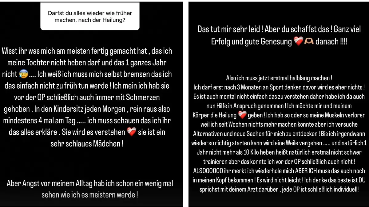 Bei Instagram gibt Jessica Haller regelmäßig Updates zu ihrem Gesundheitszustand