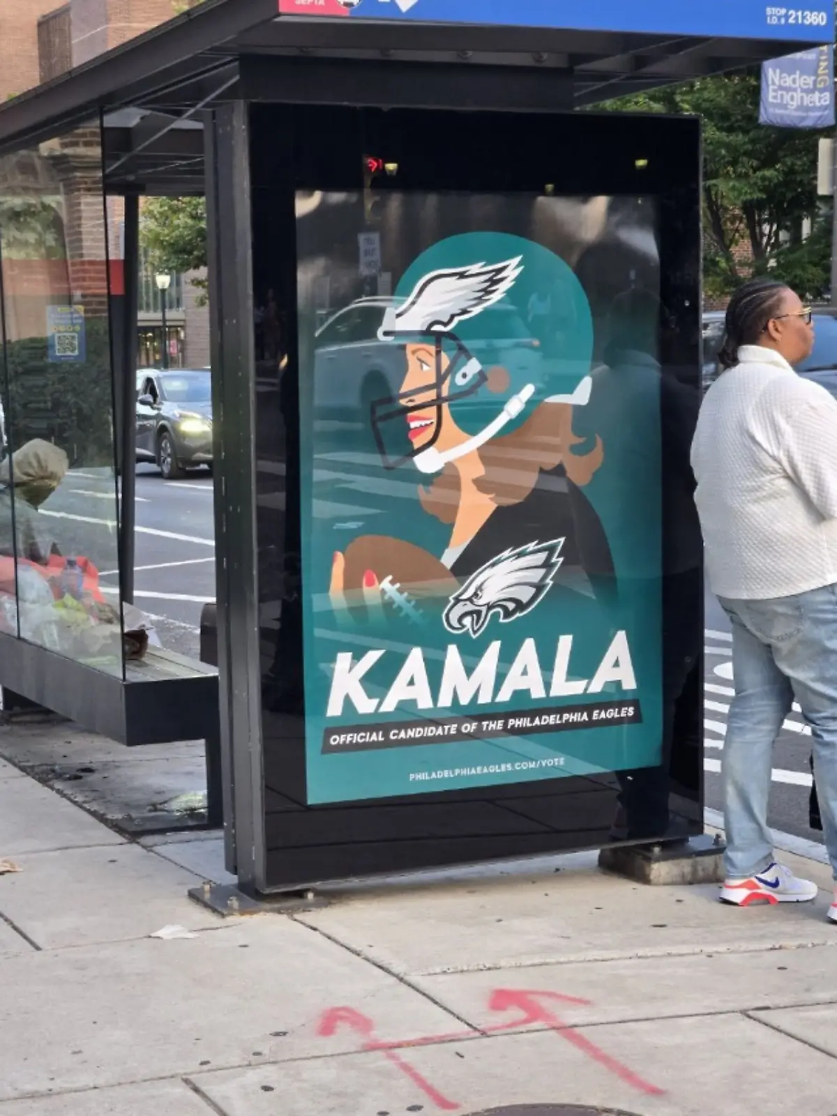 US-Politikerin Kamala Harris auf einem Fake-Plakat der Eagles