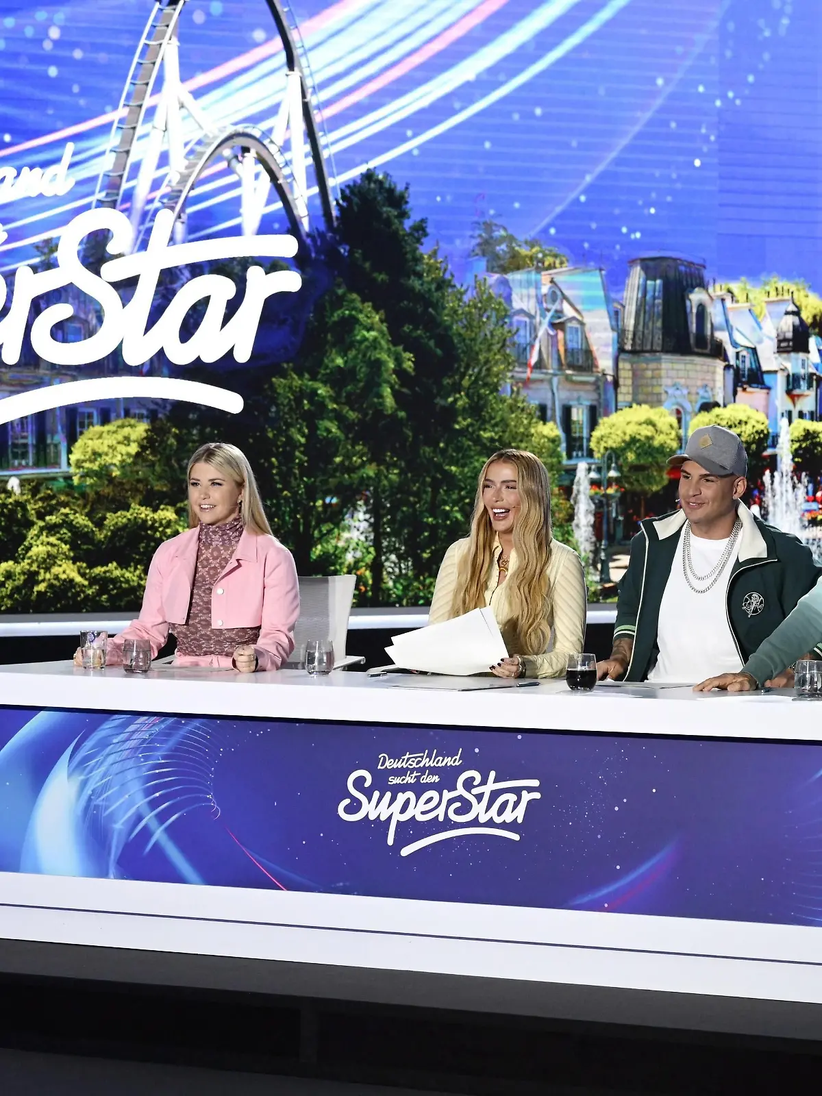 Die DSDS-Jury mit (v.l.) Beatrice Egli, Loredana, Pietro Lombardi und Dieter Bohlen.