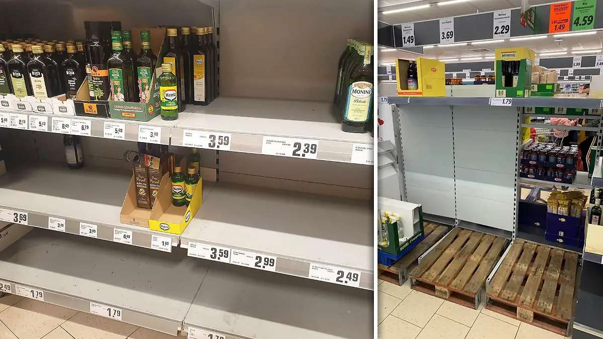 Speiseöl in vielen Supermärkten ausverkauft.