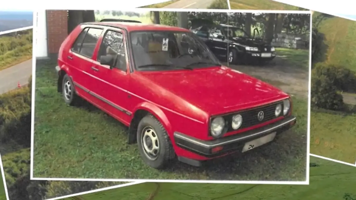 Neben dem roten VW Golf finden Jäger die Leiche von Gajo.