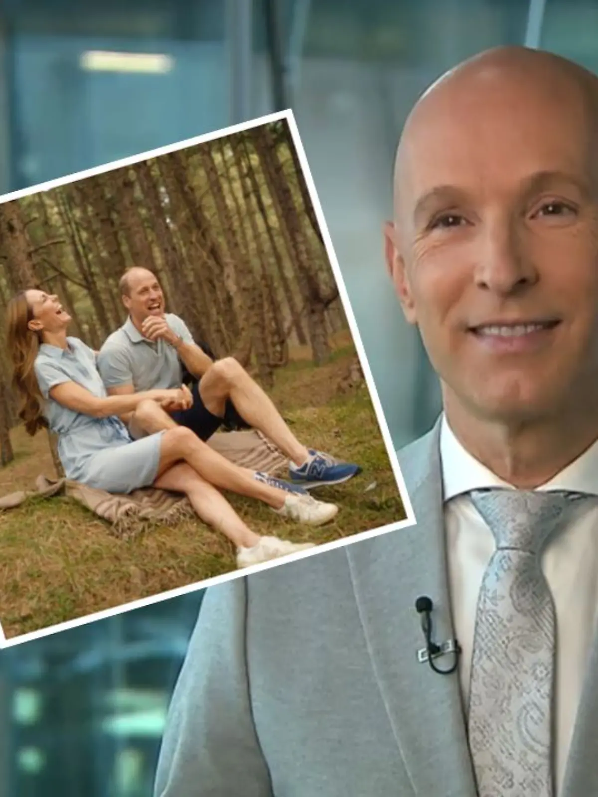 Collage von Kate und William sowie Michael Begasse