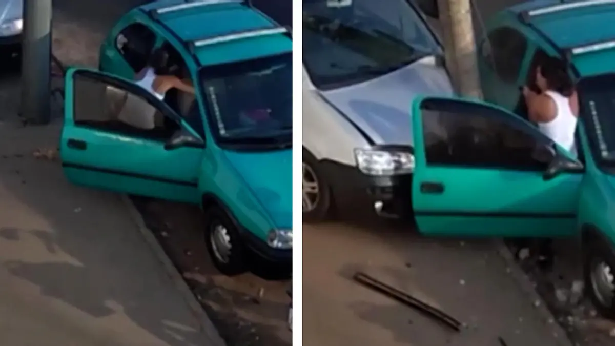 Straßenlaterne rettet Mutter und Kind vor Unglück. Fahrer verliert Kontrolle!