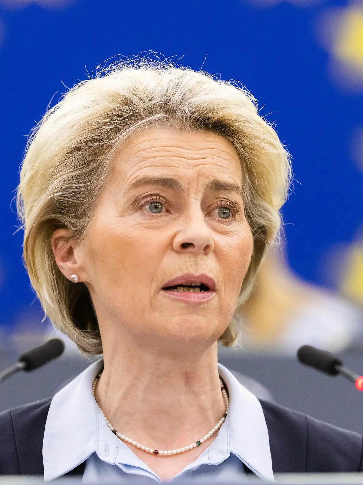 ARCHIV - 06.04.2022, Frankreich, Straßburg: Ursula von der Leyen (CDU, Mitglied der Fraktion EVP), Präsidentin der Europäischen Kommission, spricht auf der Plenarsitzung des Europäischen Parlaments. Der Lieferstopp russischen Gases an EU-Länder trifft die Union nach Angaben von Kommissionspräsidentin Ursula von der Leyen nicht unerwartet. (zu dpa "Von der Leyen zu Gas-Lieferstopp Russlands: «Wir sind vorbereitet»") Foto: Philipp von Ditfurth/dpa +++ dpa-Bildfunk +++