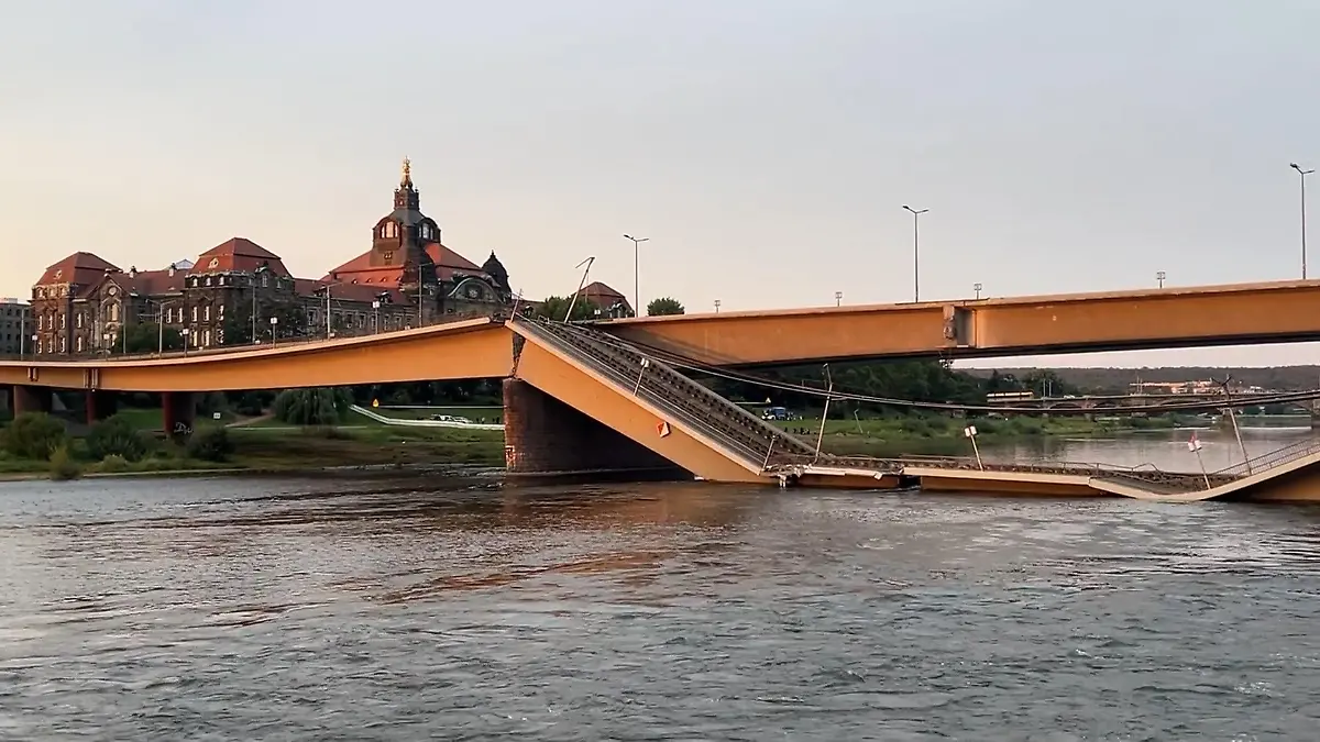 Brückeneinsturz in Dresden Weiterer Abschnitt der Carolabrücke eingestürzt