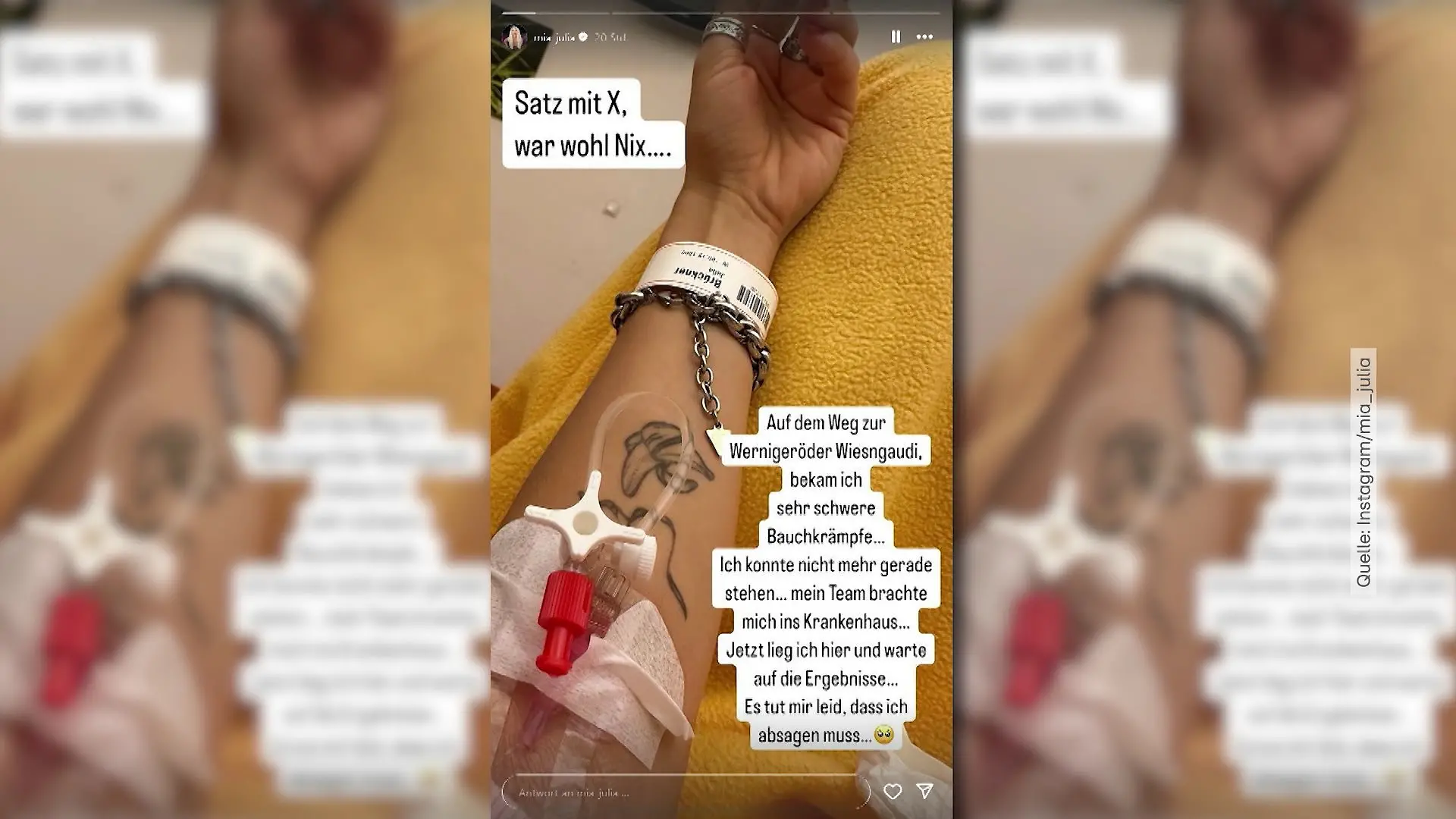 Mia Julia liegt im Krankenhaus am Tropf. Das Partywochenende hatte sie sich sicher anders vorgestellt.
