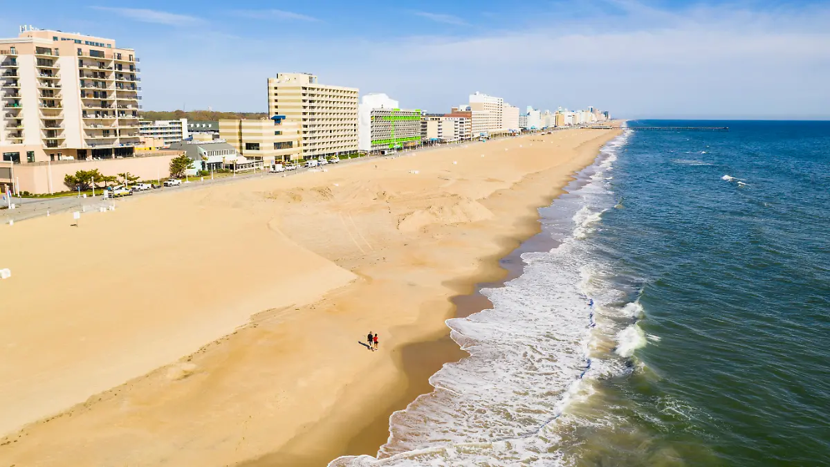 Der Strand in Ocean City ist verwaist, keine Menschen sind zu sehen.