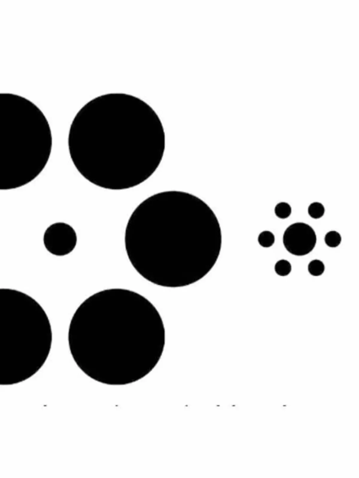 Welcher mittlere Kreis ist größer? Der auf der linken oder der auf der rechten Seite? Unser Auge spielt uns hier einen Streich, durch die Anordnung der anderen Kreise scheinen die beiden inneren unterschiedlich groß zu sein. Links wirkt kleiner, rechts wirkt größer. Bewegt man die äußeren Kreise wird diese optische Täuschung deutlicher!