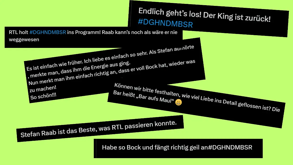 Auf Twitter bejubeln die Fans das Raab-Comeback