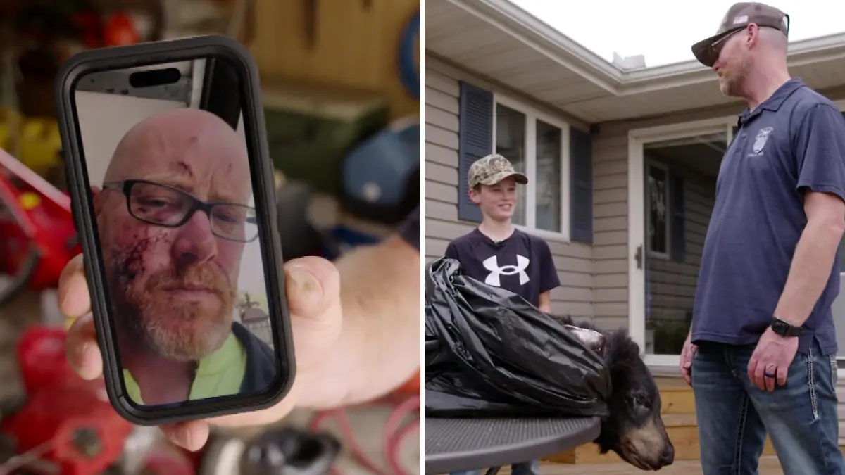 Als ein Schwarzbär Ryan Beierman (43) in Wisconsin angreift und ihn zu Boden drückt, greift sein 12-jähriger Sohn Owen mutig zum Gewehr und rettet ihm in letzter Sekunde das Leben, indem er den Bären tödlich trifft.