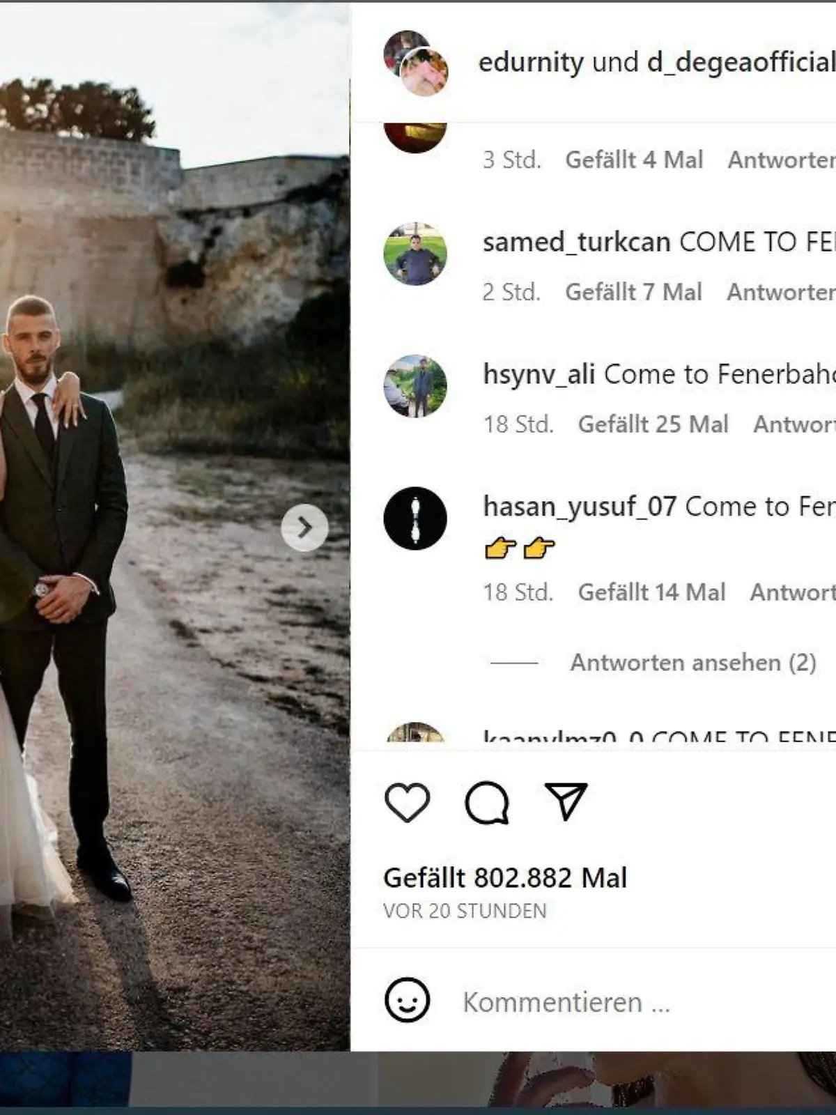 David de Gea und Edurne Garcia