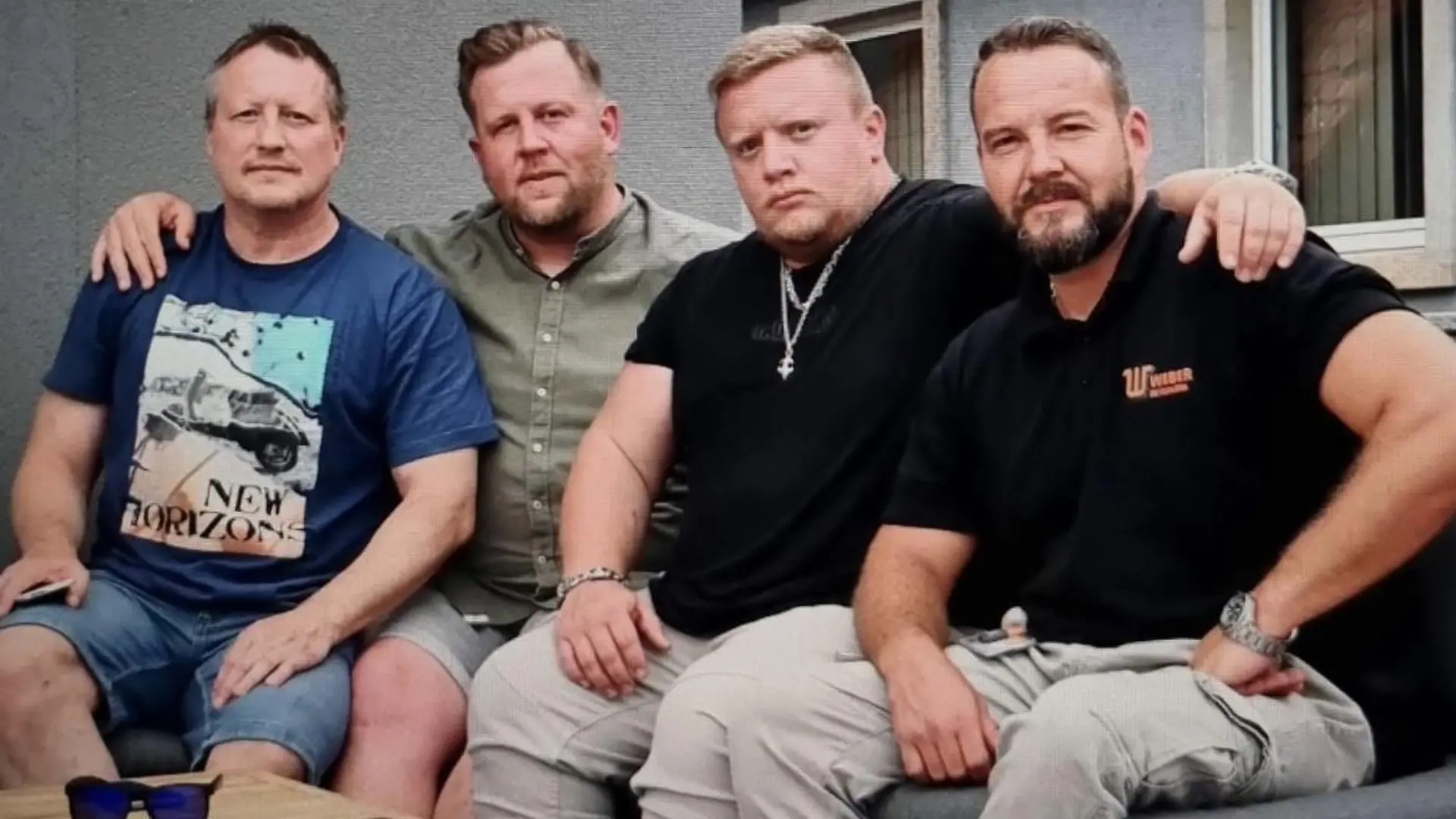 Sind fast im kroatischen Meer gestorben: Johannes, Philip, Enrico und Kevin (von l.)