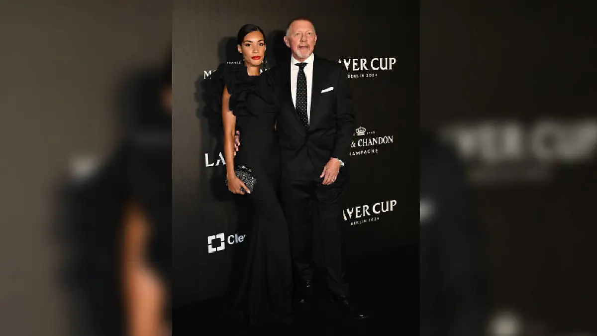Lilian de Carvalho Monteiro und Boris Becker beim Laver Cup in Berlin.
