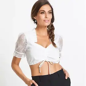 Dirndlbluse mit Spitzenärmeln