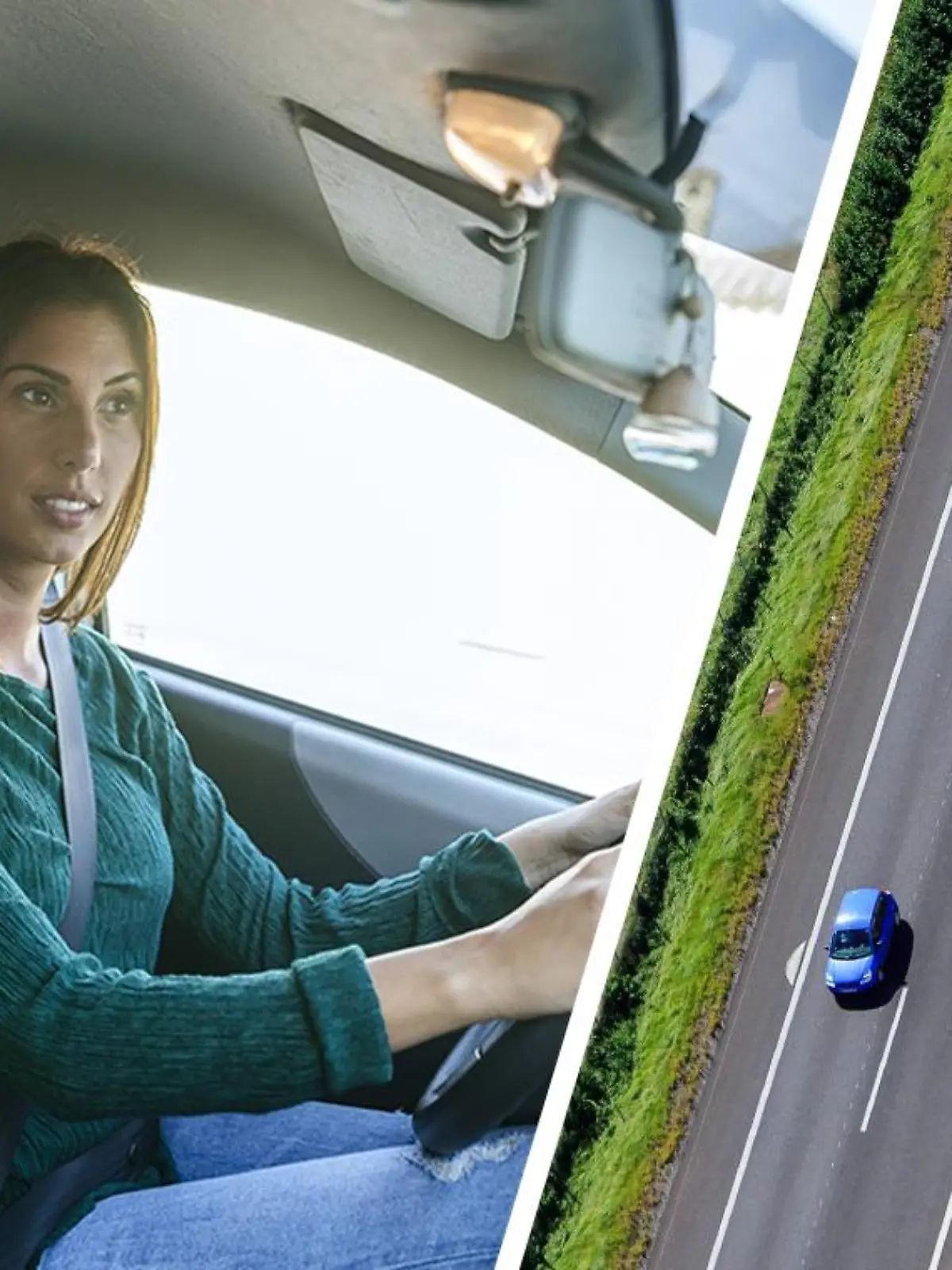 Vorfahrt im Straßenverkehr Frau am Steuer