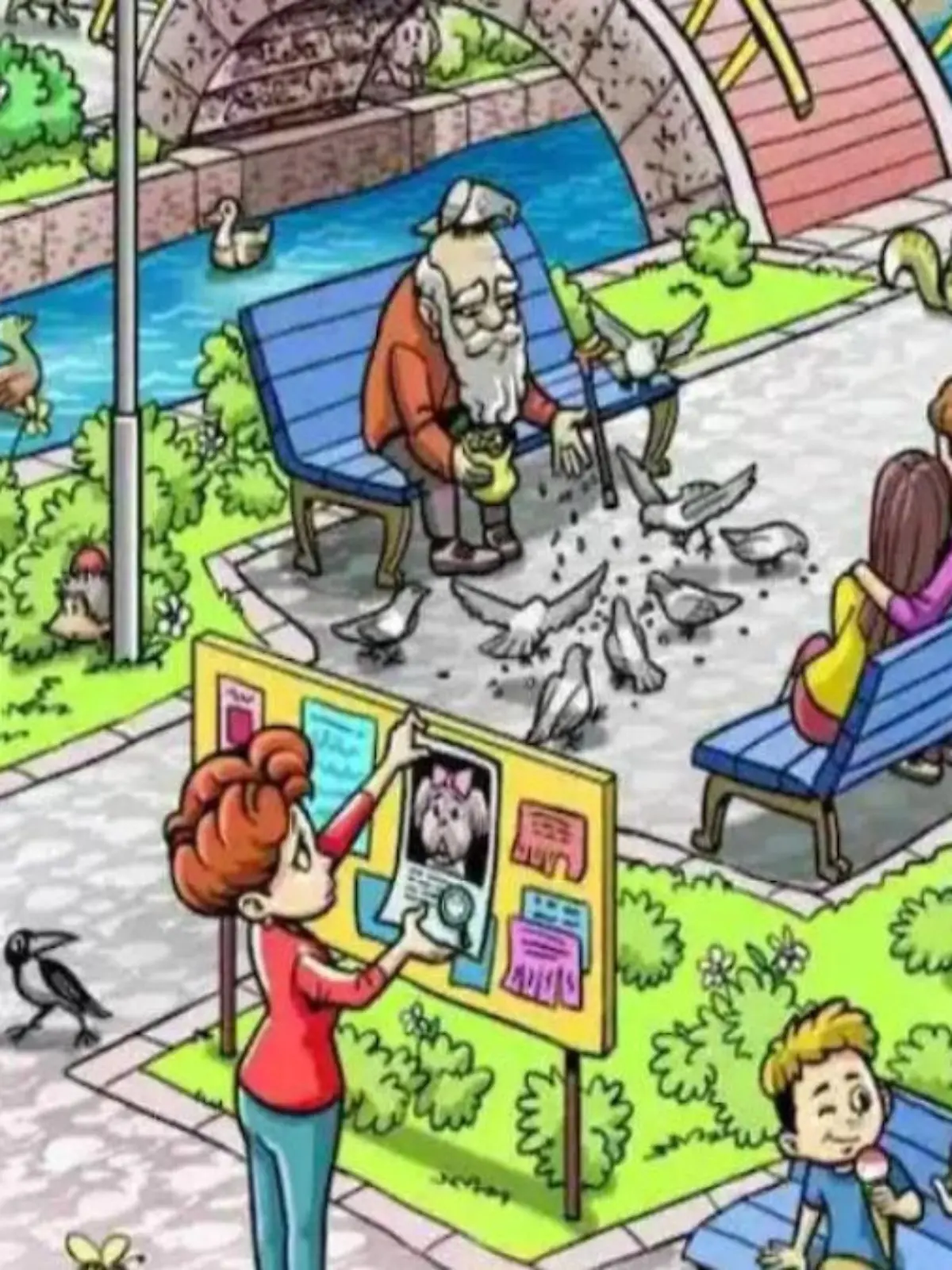 Hier hat sich ein kleiner Hund versteckt. Können Sie ihn entdecken?