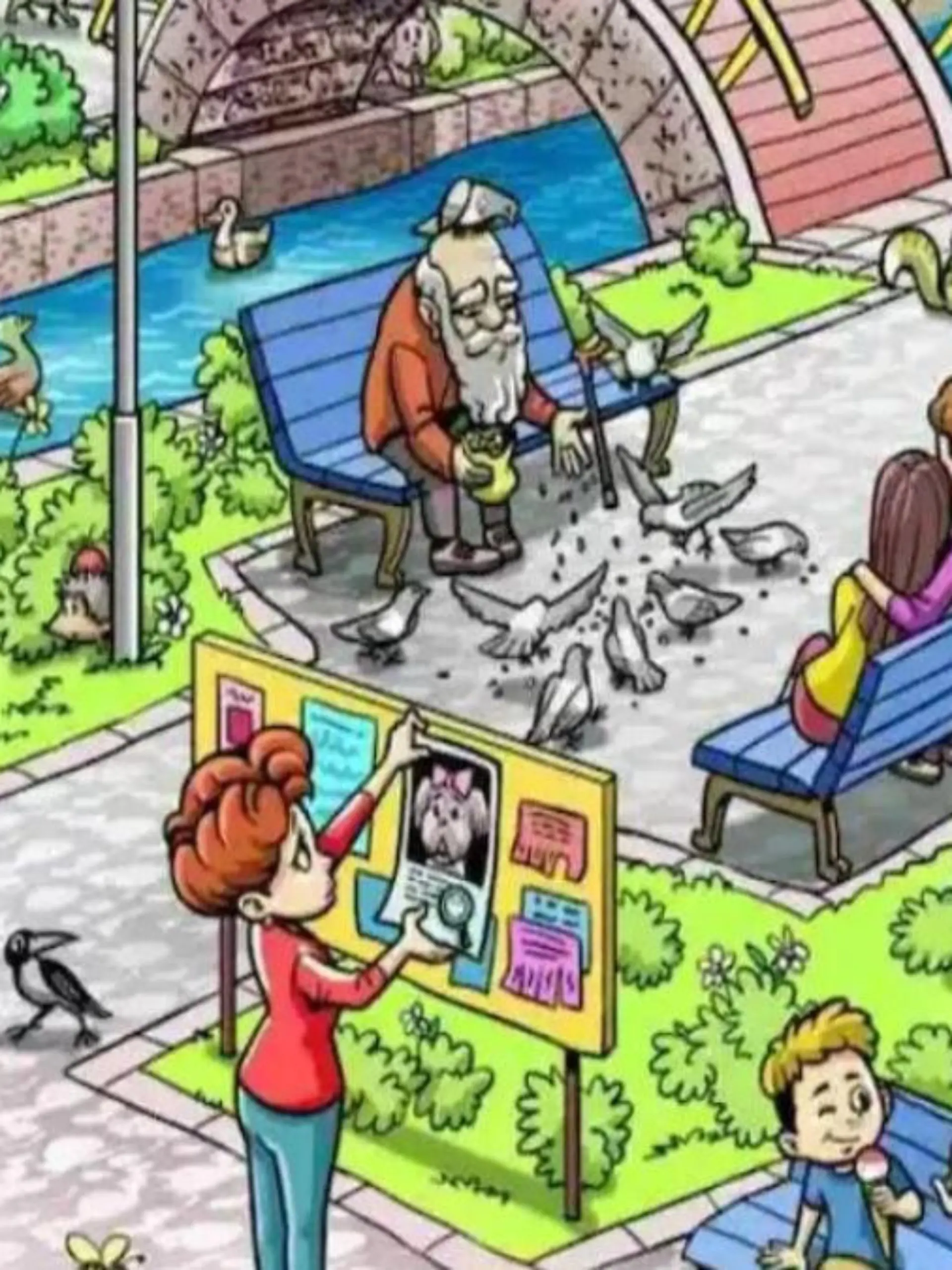 Hier hat sich ein kleiner Hund versteckt. Können Sie ihn entdecken?
