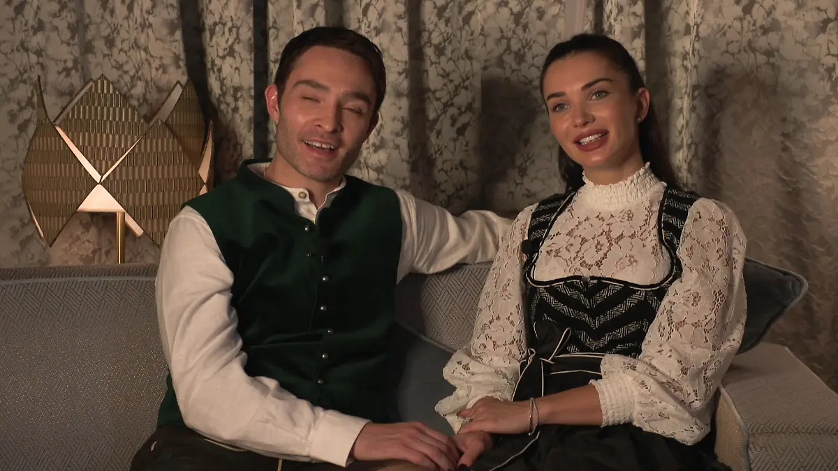 Ed Westwick und Amy Jackson im RTL-Interview auf dem Oktoberfest.