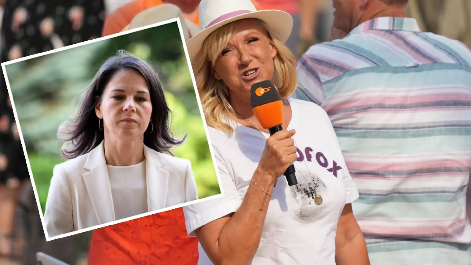 Collage von Annalena Baerbock und Andrea Kiewel.
