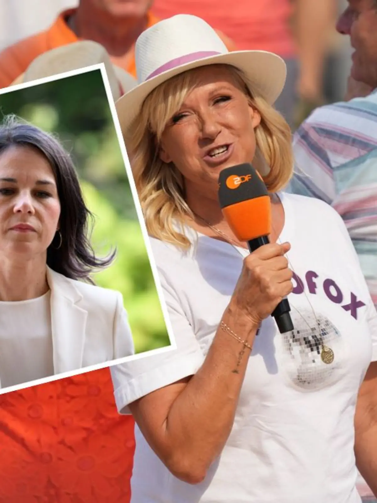 Collage von Annalena Baerbock und Andrea Kiewel.