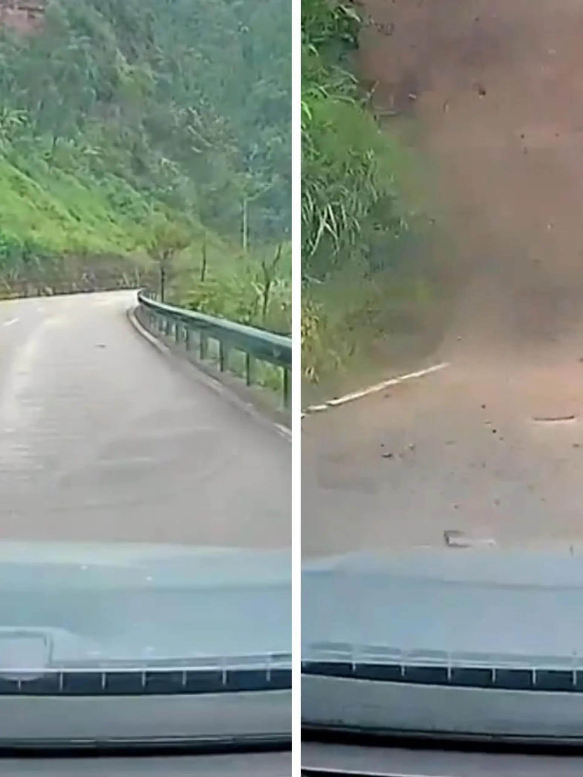 Bild zu: "Scheibe zertrümmert! Erdrutsch rast auf Auto zu"