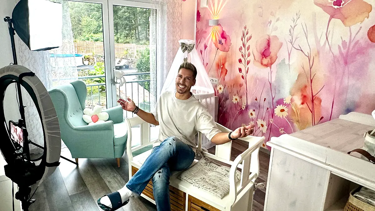 Das Baby kann kommen! Norman Langen gewährt RTL einen exklusiven Einblick ins Kinderzimmer.