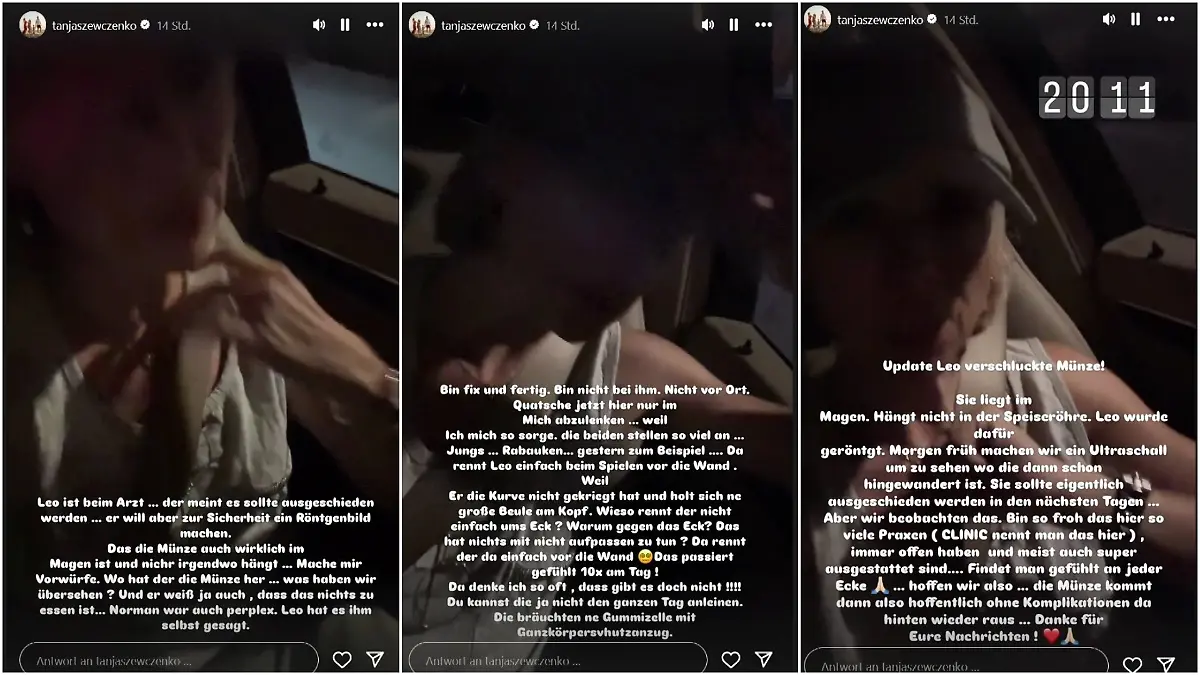 Tanja Szewczenko berichtet ihren Followern auf Instagram von dem Vorfall. 