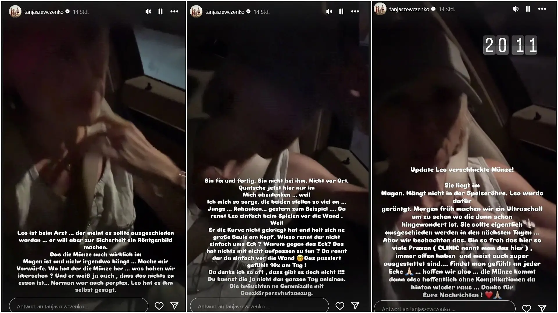Tanja Szewczenko berichtet ihren Followern auf Instagram von dem Vorfall.