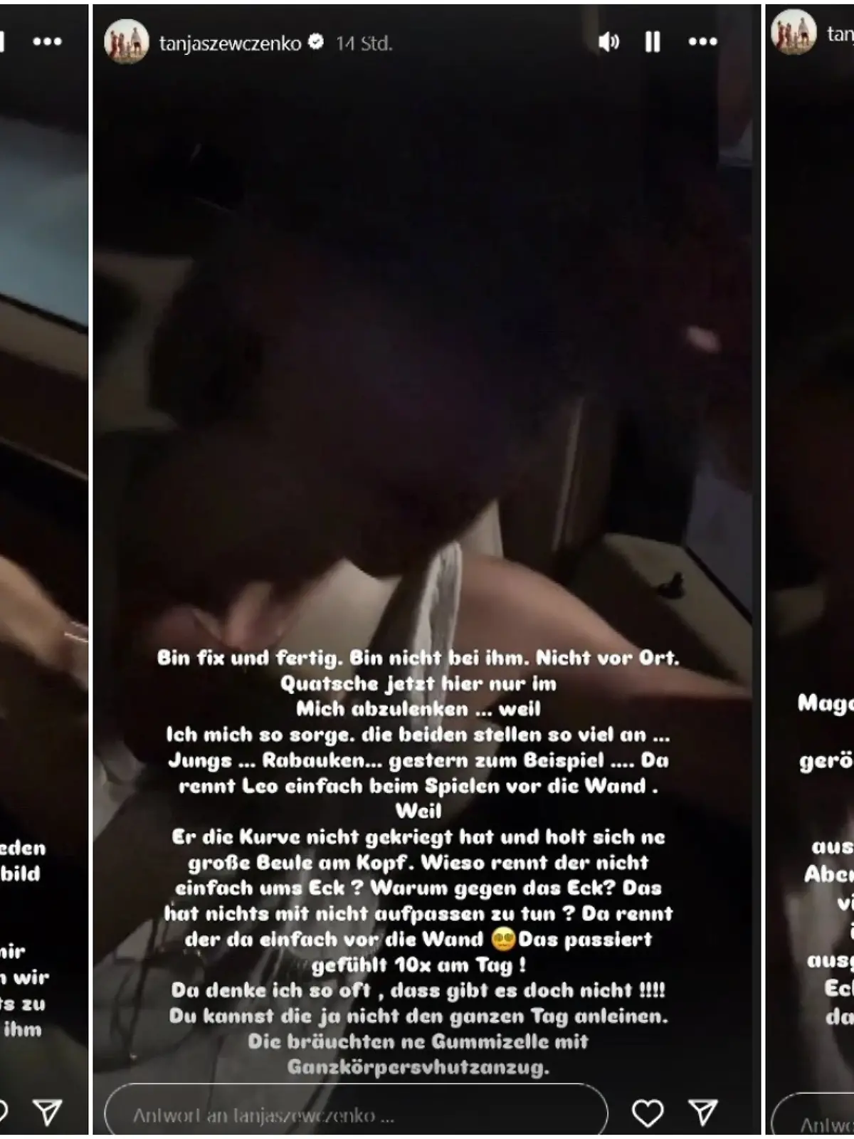 Tanja Szewczenko berichtet ihren Followern auf Instagram von dem Vorfall. 