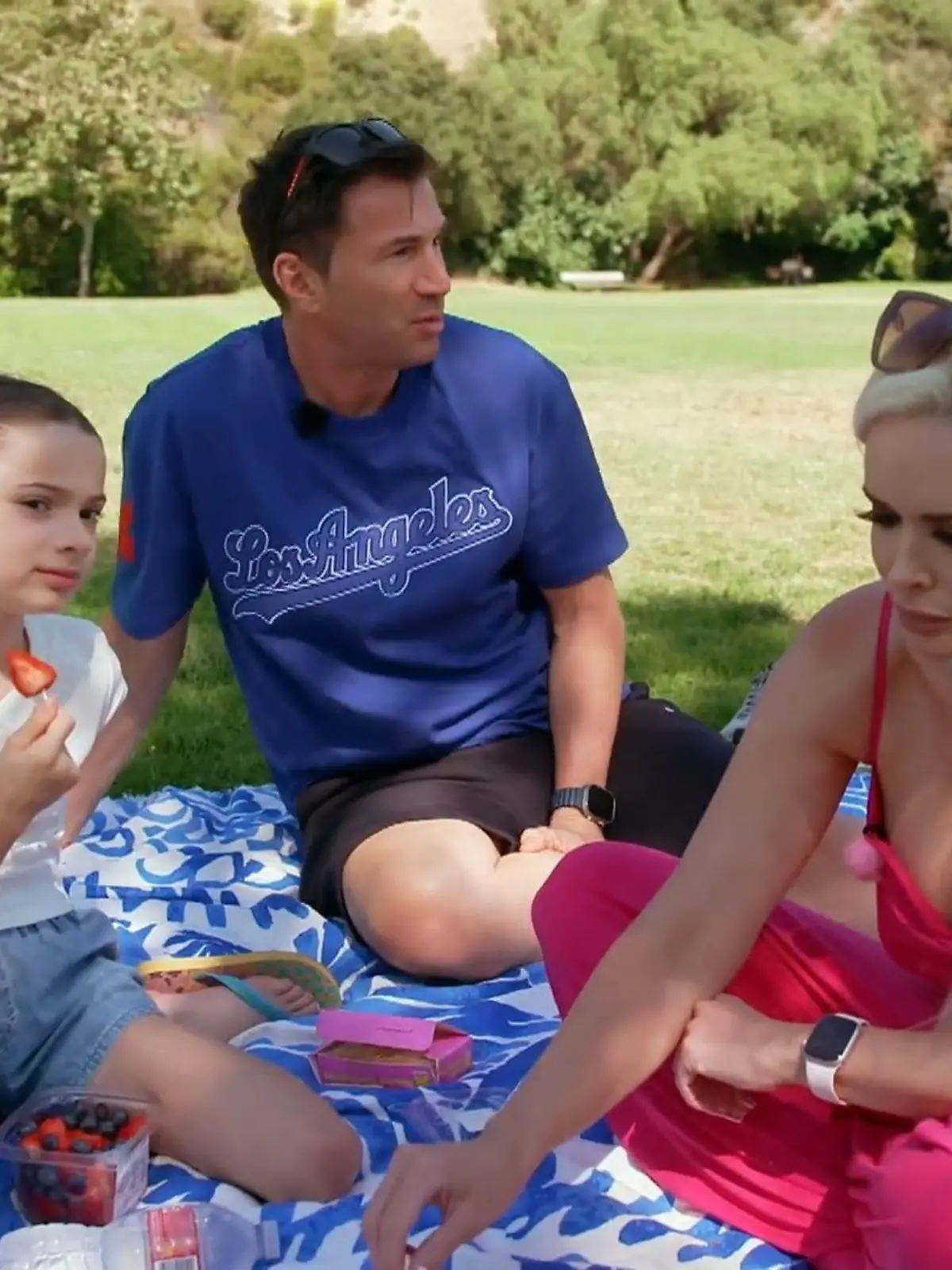 Bild zu: "Die Familie macht ein Picknick im Park"