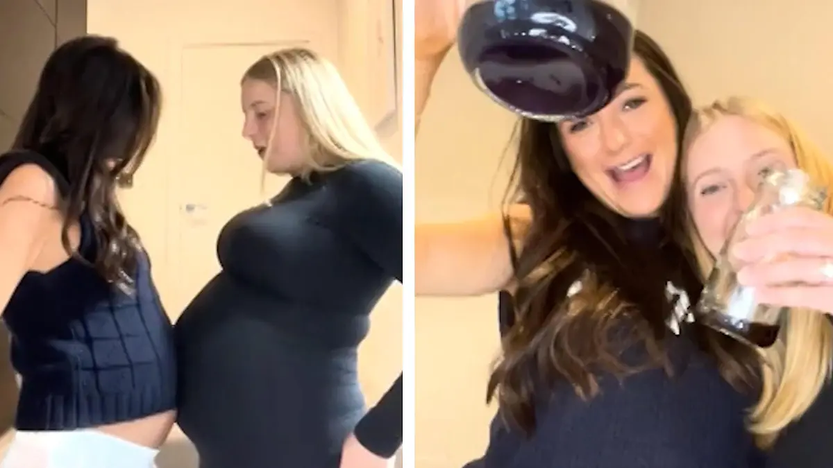 Schwangere Friends machen skurillen Rotkohl Test Friends machen den Test