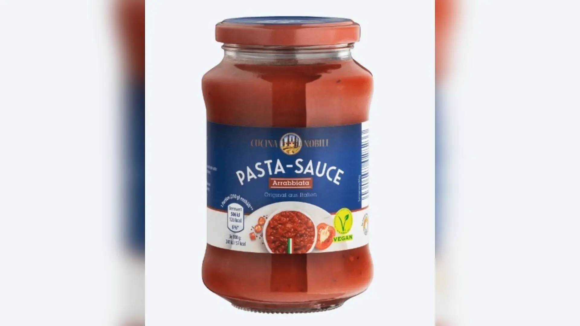 Betroffenes Produkt: Pasta-Sauce Arrabbiata 400ml im Glas.