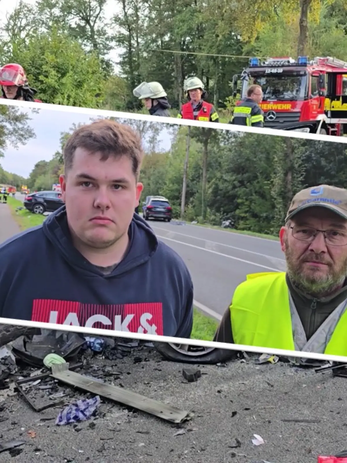 Bild zu: "Mit Cola Autobrand gelöscht - Vater und Sohn werden bei Unfall zu Helden"