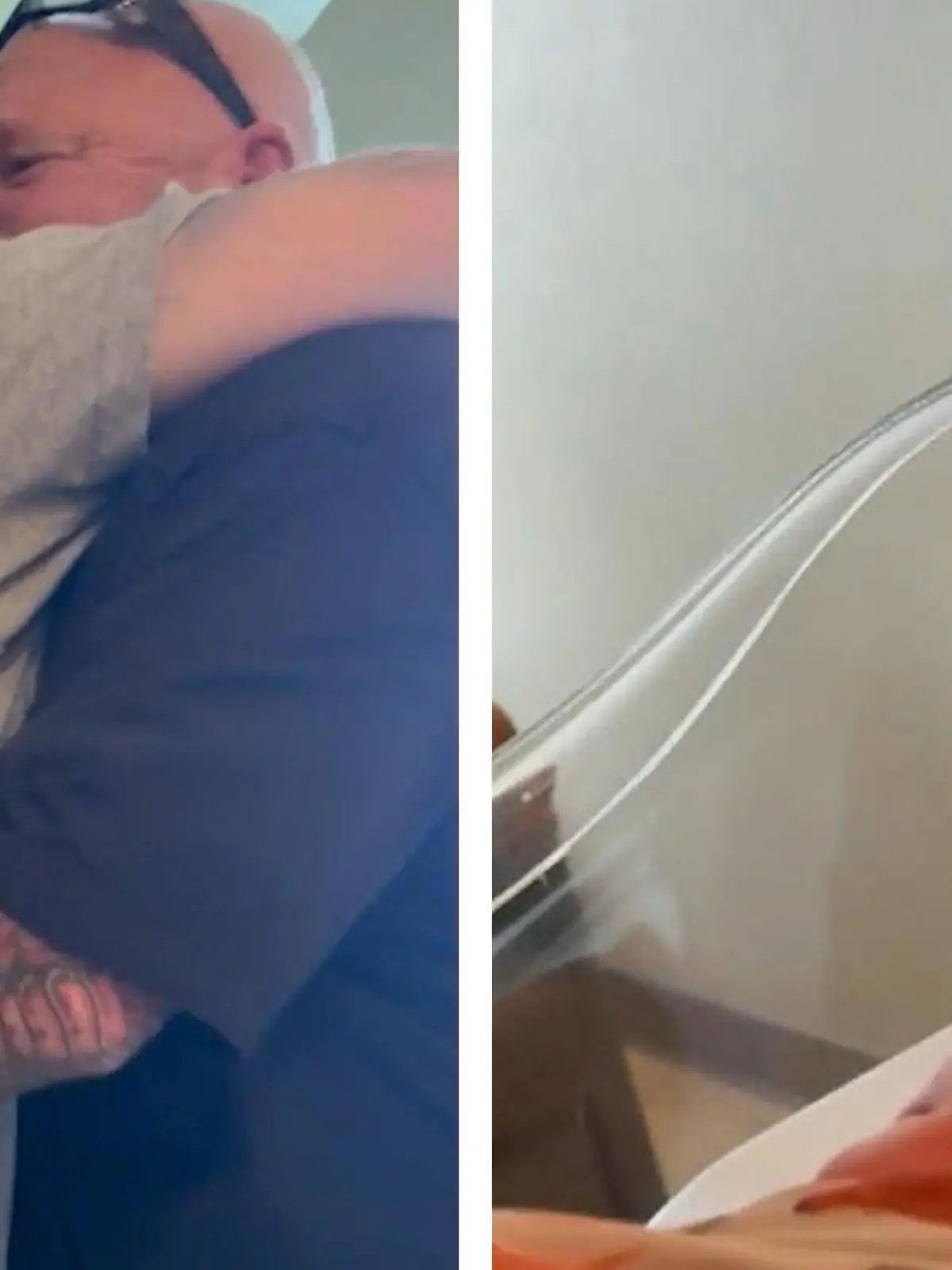 Bild zu: "Wundervolle Geste! Die Tochter gibt dem Vater mit dieser süßen Geste Halt. "