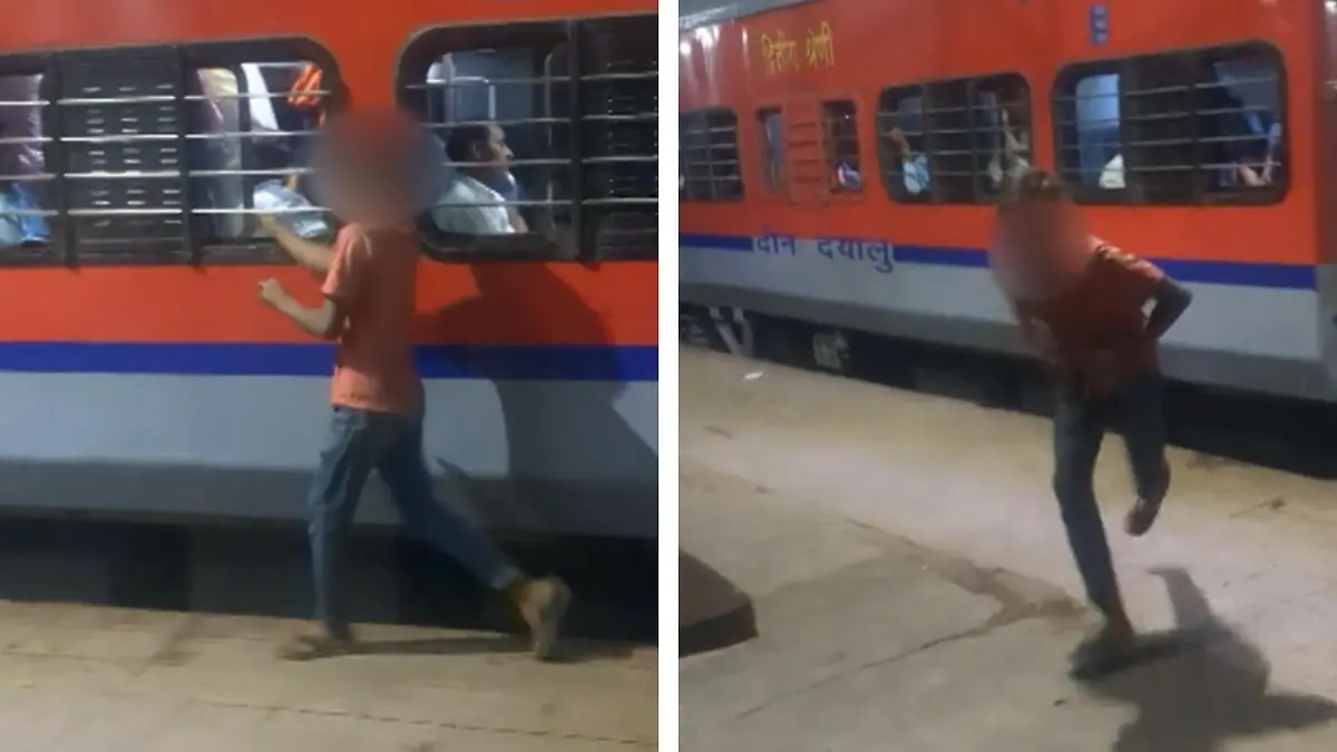 Dreist Masche! Junge klauteren Handig uit Zug-Fenster Bei Abfahrt abzoet