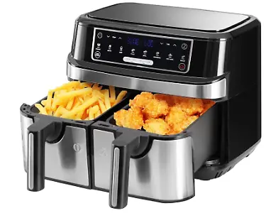 Emphsism-Heißluftfritteuse mit Doppelkammer (neun Liter)
