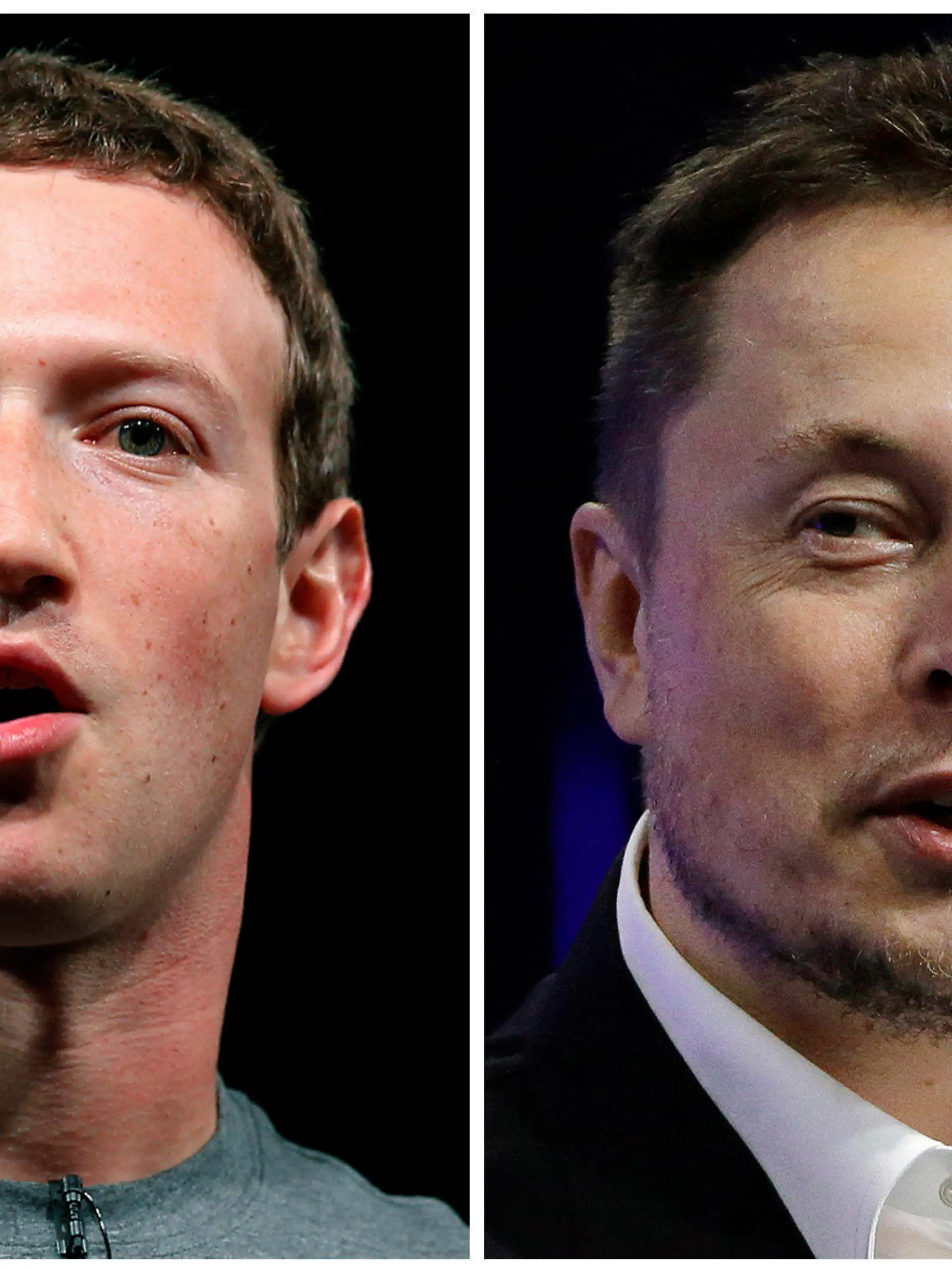 This combo of file images shows Facebook CEO Mark Zuckerberg, left, and Tesla and SpaceX CEO Elon Musk. Elon Musk and Mark Zuckerberg are ready to fight, offline. In a now-viral back-and-forth seen on Twitter and Instagram this week, the two tech billionaires seemingly agreed to a “cage match” face off. (AP Photo/Manu Fernandez, Stephan Savoia)