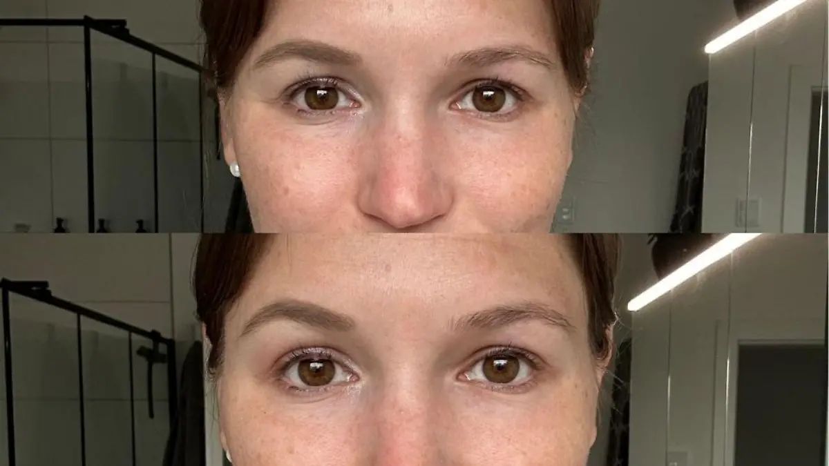 Augen größer schminken mit dunklem Lidschatten.