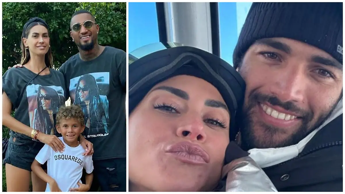 Melissa Satta mit ihrem Ex-Mann Kevin-Prince Boateng samt Kind und ihrem Ex-Freund Matteo Berrettini