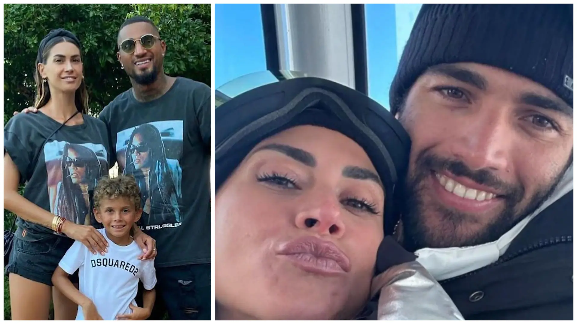 Melissa Satta mit ihrem Ex-Mann Kevin-Prince Boateng samt Kind und ihrem Ex-Freund Matteo Berrettini