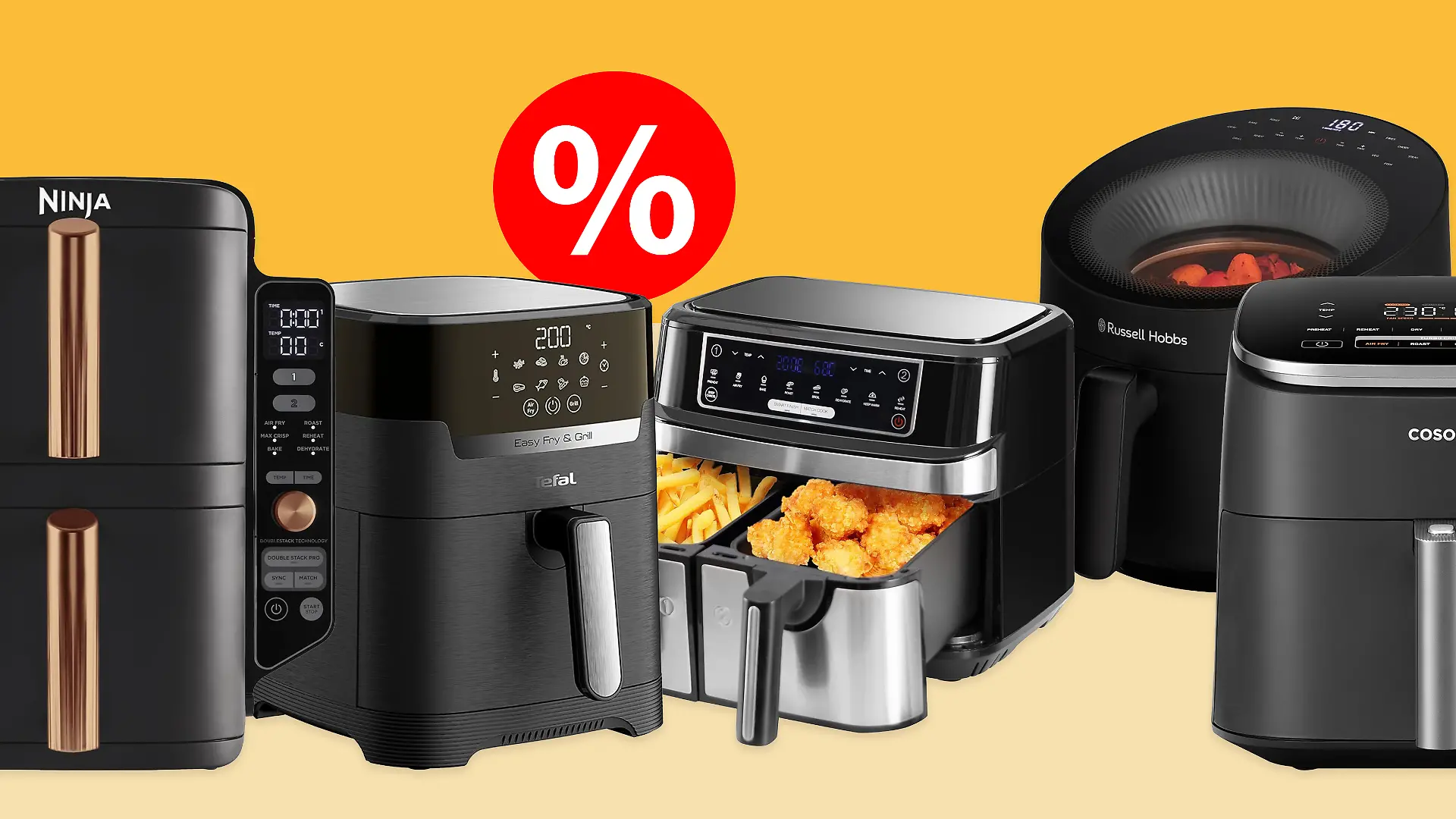 Mehrere Heißluftfritteusen im Angebot.