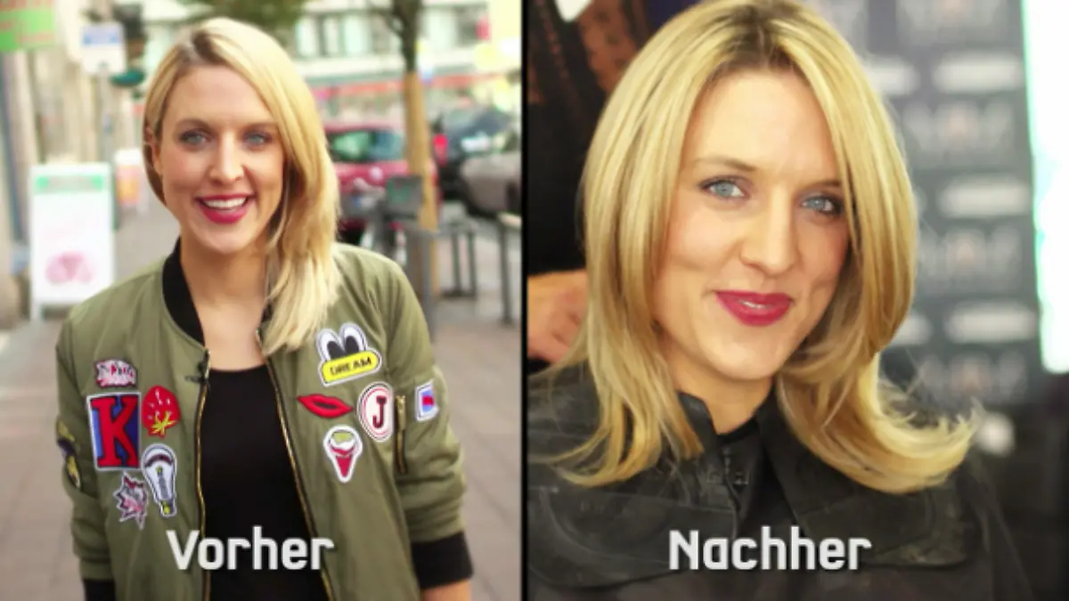 Vorher-Nachher-Vergleich: Nach dem Zopf-Schnitt fallen die Haare sichtbar voluminöser.
