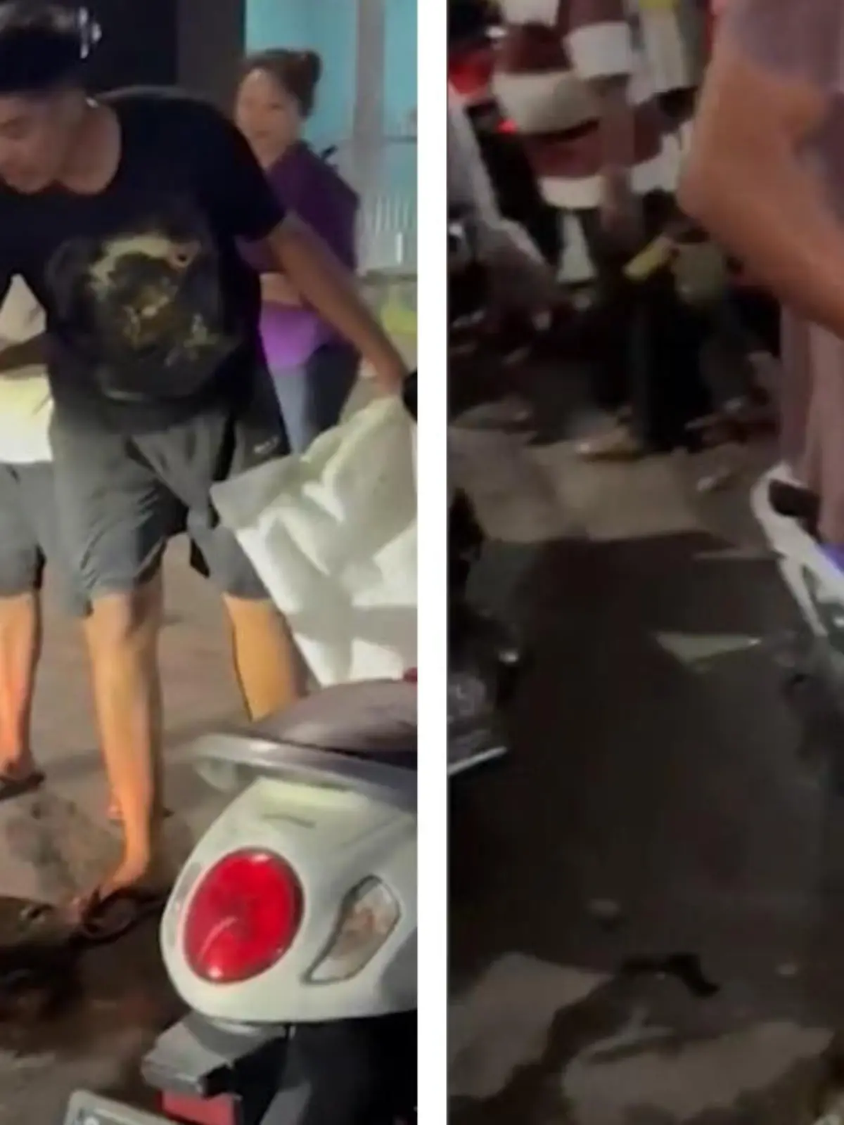 In der indonesischen Provinz Westjava wird ein Passant plötzlich von einer vier Meter langen Python in die Mangel genommen. Schnell rufen Anwohner die Feuerwehr.