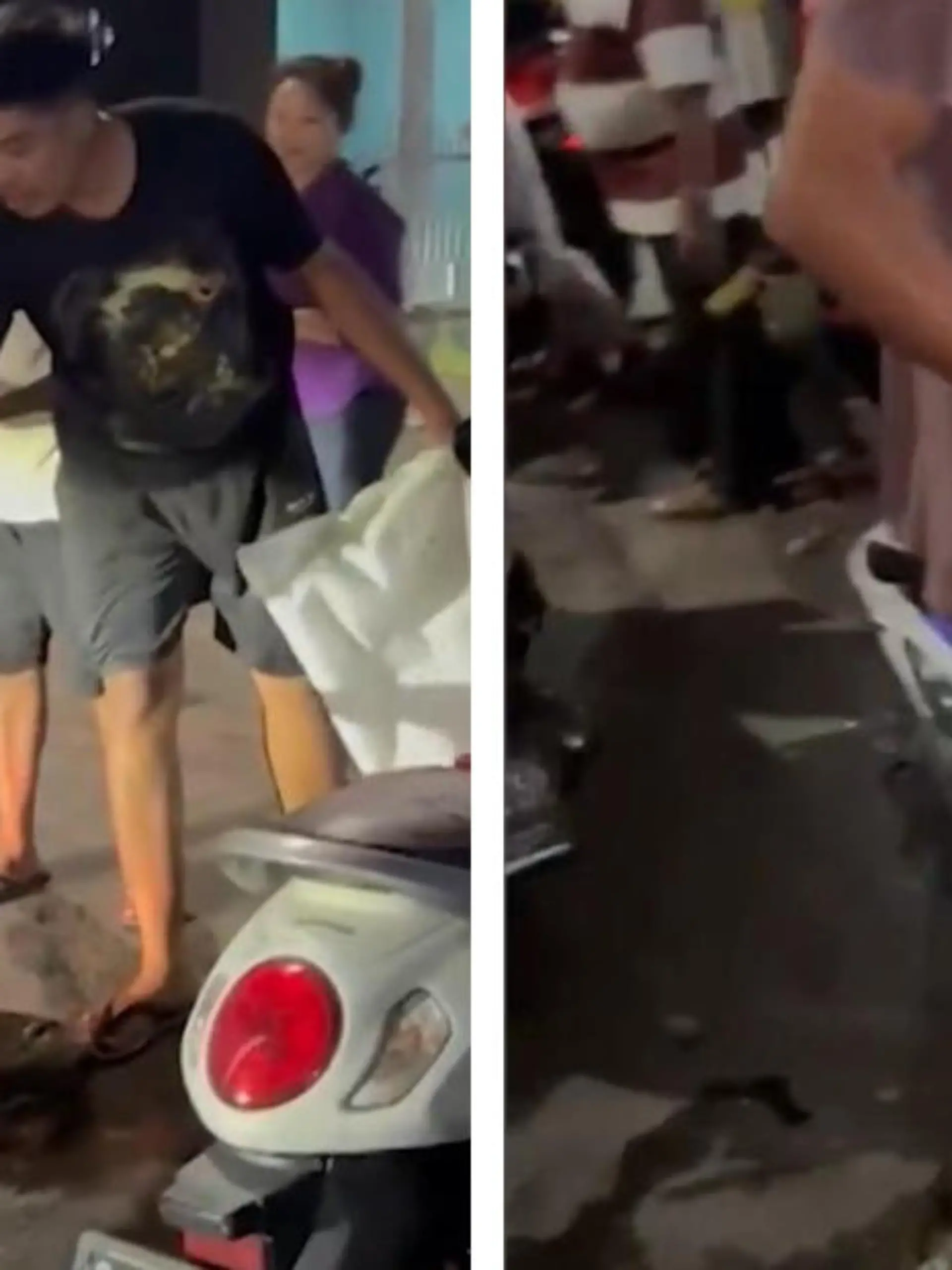 In der indonesischen Provinz Westjava wird ein Passant plötzlich von einer vier Meter langen Python in die Mangel genommen. Schnell rufen Anwohner die Feuerwehr.