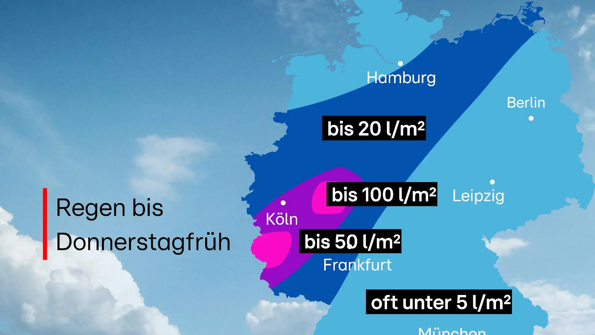 Niederschlagssummen am Mittwoch