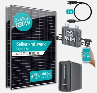 Pianeta-Balkonkraftwerk (830 Watt Peak) mit Speicher