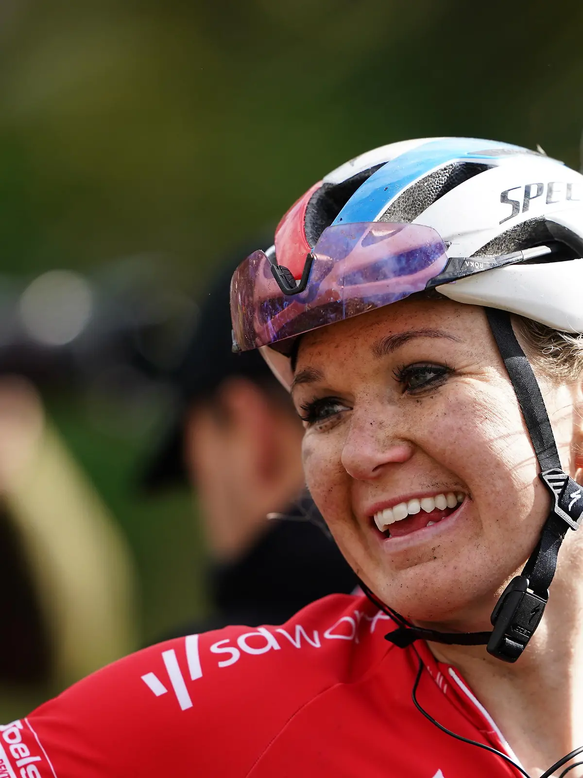 AJ Bell Women's Tour 2021 - Stage Two - Walsall. Amy Pieters of team SD Worx after winning stage two of the AJ Bell Women's Tour in Walsall, UK. Picture date: Tuesday October 5, 2021. See PA story CYCLING Women. Photo credit should read: Zac Goodwin/PA Wire. RESTRICTIONS: Use subject to restrictions. Editorial use only, no commercial use without prior consent from rights holder. URN:62894859