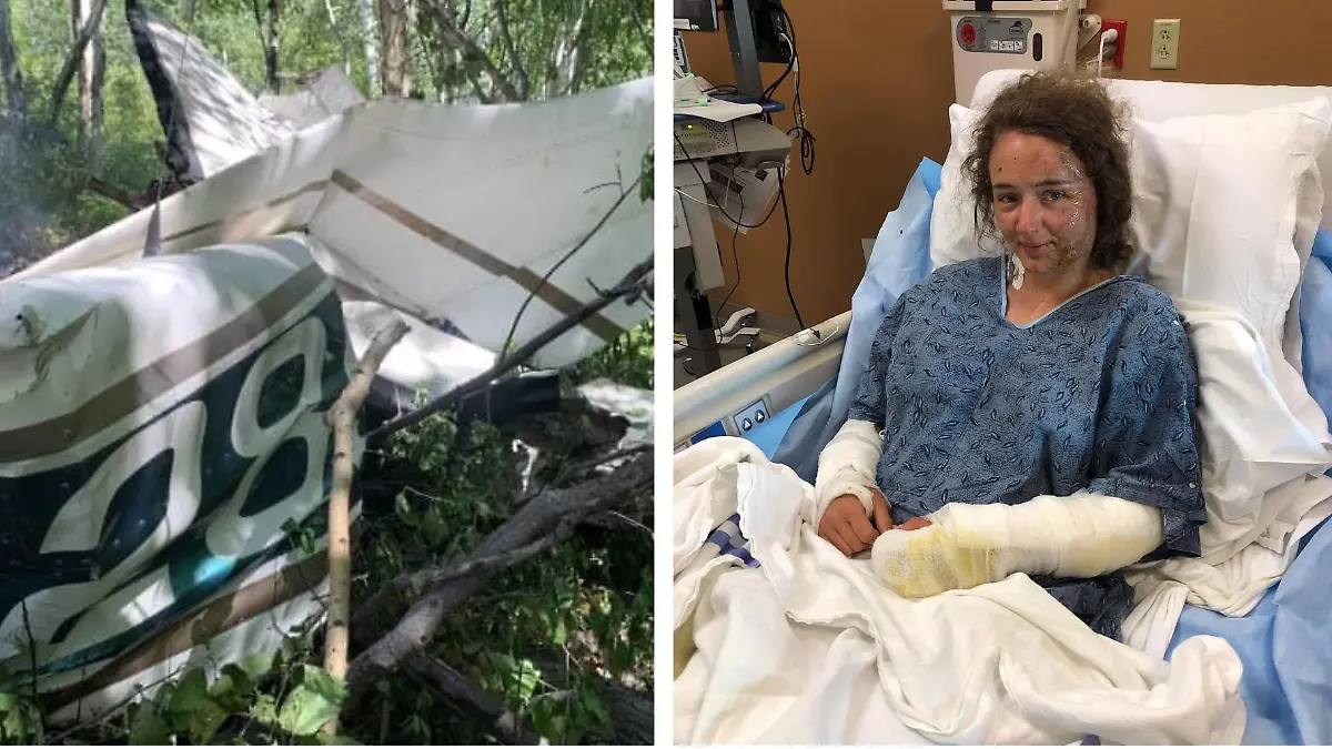 Junia Dindinger liegt nach einem Flugzeugabsturz verletzt im Krankenhaus